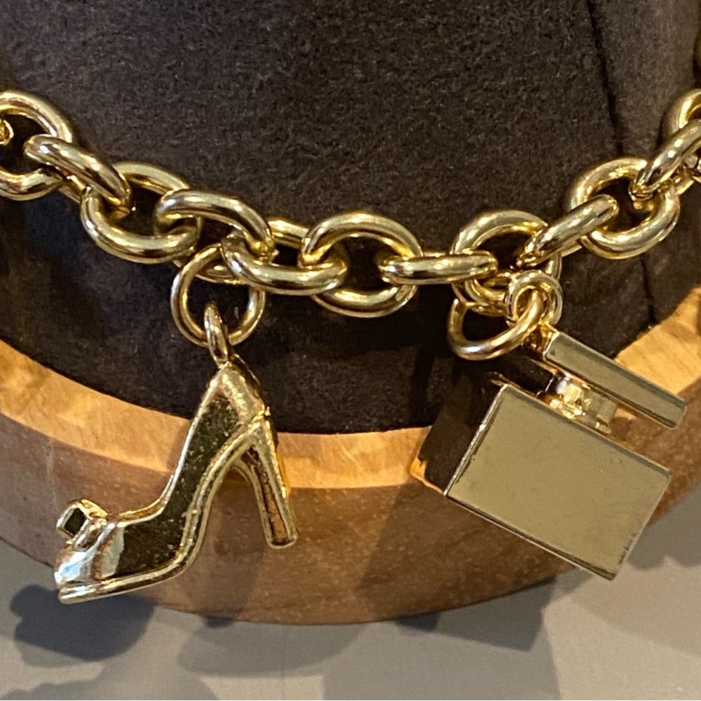 Dolce & Gabbana Gold Logo Perfume Bottle Charm Link Bracelet - Picture 6 of 16